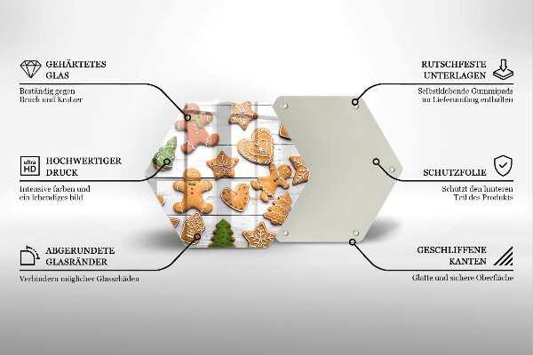 Steklena podloga za rezanje božični medenjaki