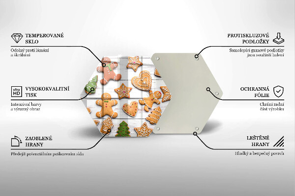 Steklena podloga za rezanje božični medenjaki
