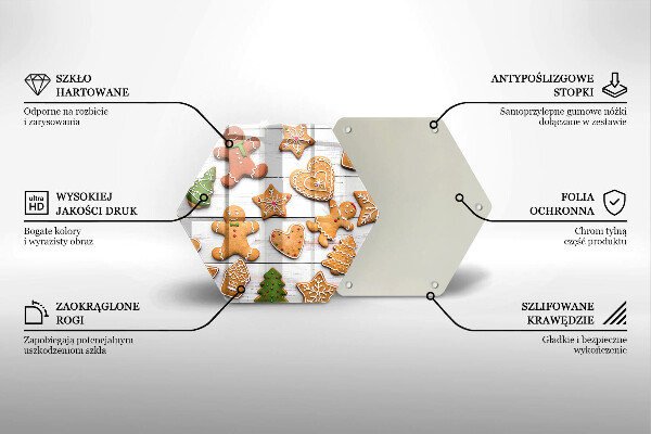 Steklena podloga za rezanje božični medenjaki