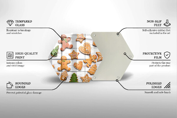 Steklena podloga za rezanje božični medenjaki