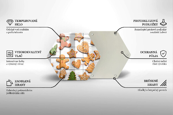 Steklena podloga za rezanje božični medenjaki