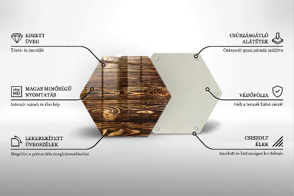 Steklena podloga za rezanje Tekstura lesa