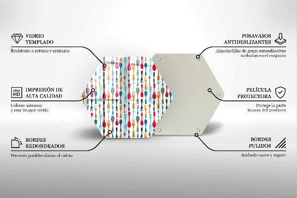 Steklena podloga za rezanje Ilustracija žlice
