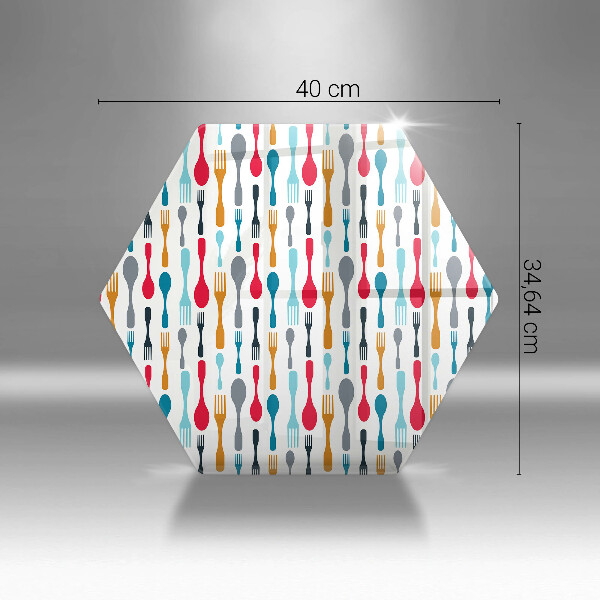 Steklena podloga za rezanje Ilustracija žlice