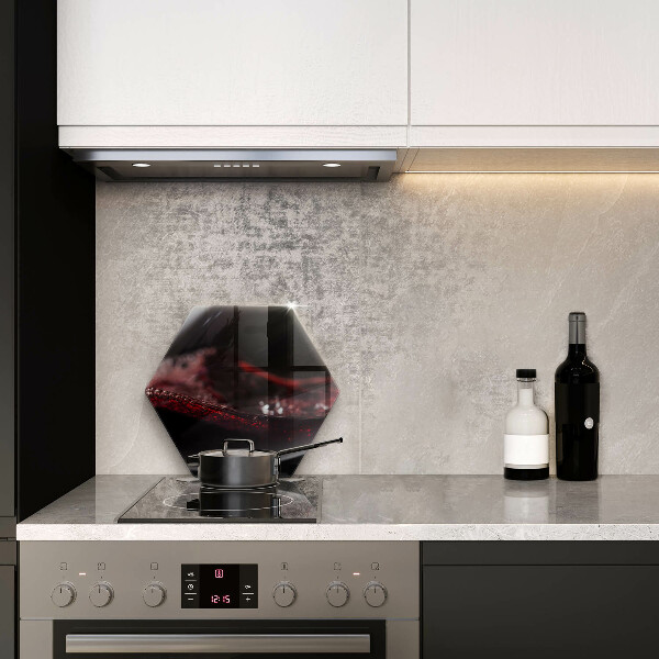 Steklena podloga za rezanje Rdeče vino v kozarcu