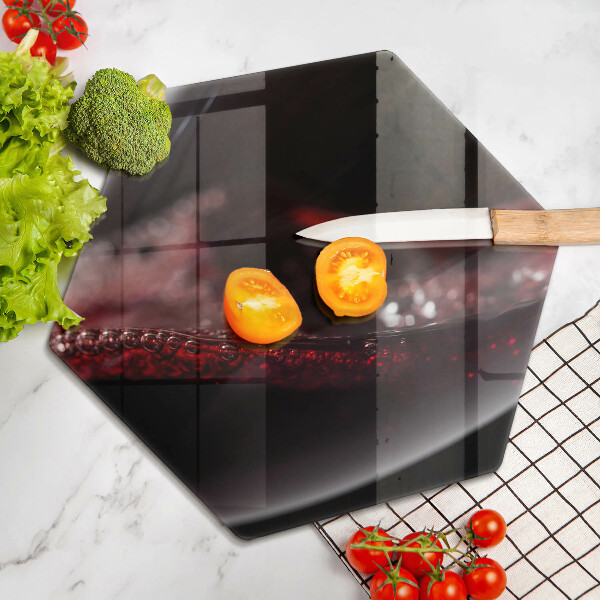 Steklena podloga za rezanje Rdeče vino v kozarcu