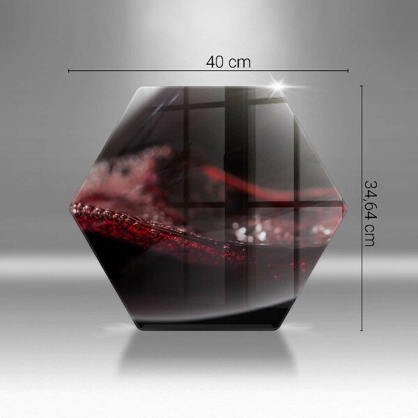 Steklena podloga za rezanje Rdeče vino v kozarcu