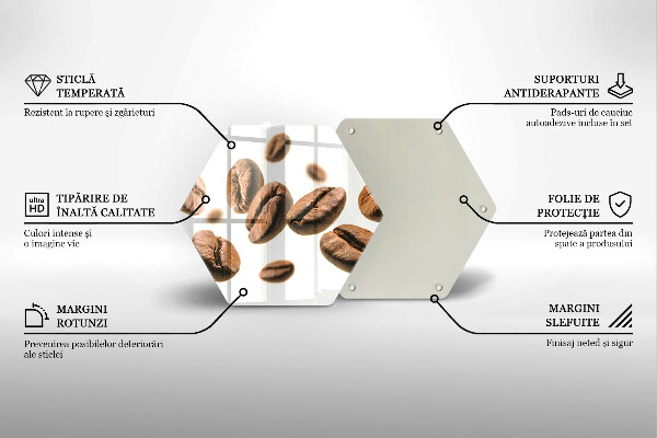 Steklena podloga za rezanje Kavna zrna