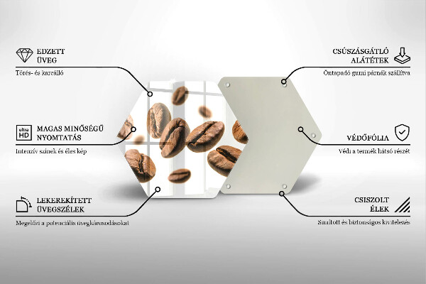 Steklena podloga za rezanje Kavna zrna