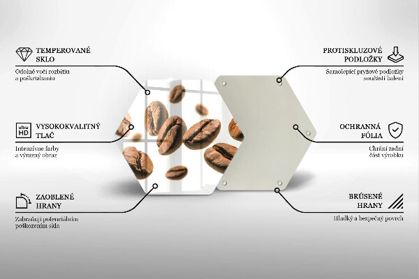 Steklena podloga za rezanje Kavna zrna