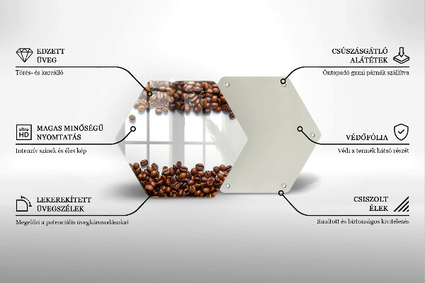 Steklena podloga za rezanje Kavna zrna