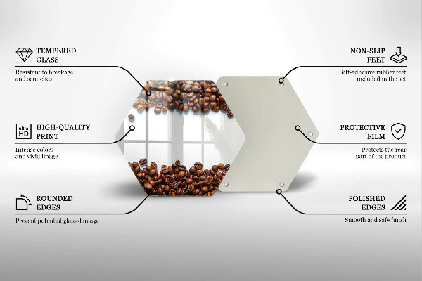 Steklena podloga za rezanje Kavna zrna