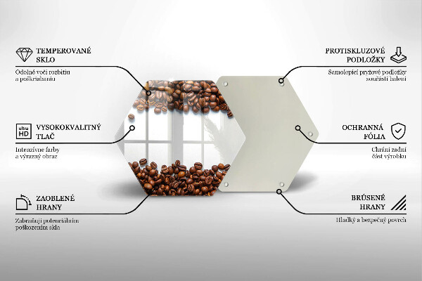 Steklena podloga za rezanje Kavna zrna