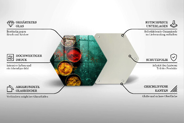 Steklena podloga za rezanje Orientalske začimbe
