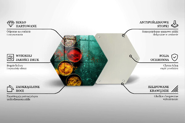 Steklena podloga za rezanje Orientalske začimbe