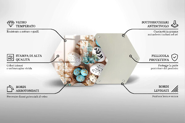 Steklena podloga za rezanje Velikonočni okraski