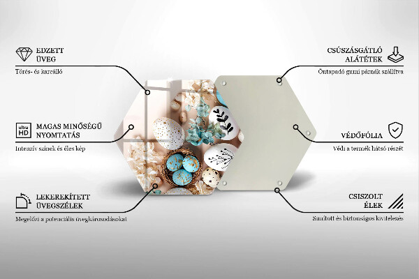 Steklena podloga za rezanje Velikonočni okraski