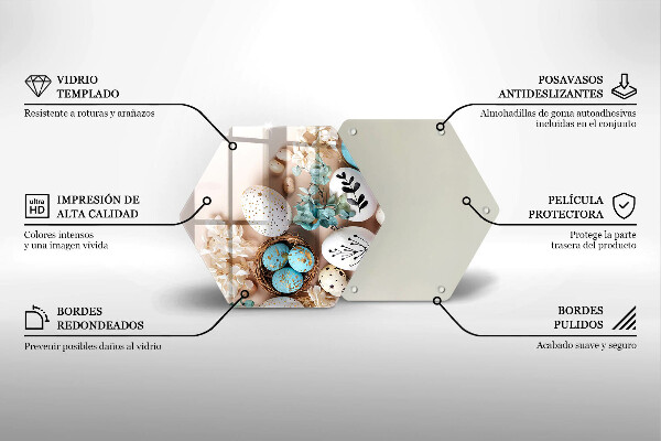 Steklena podloga za rezanje Velikonočni okraski