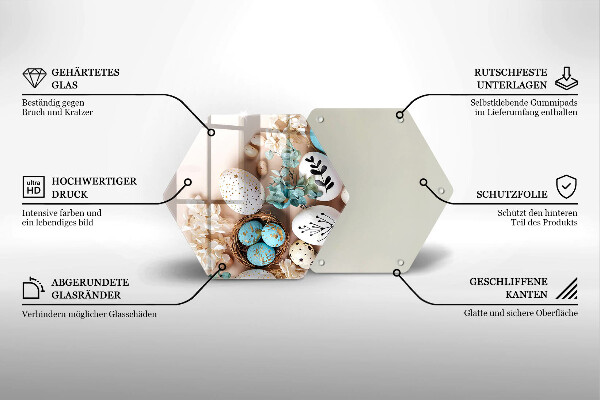 Steklena podloga za rezanje Velikonočni okraski