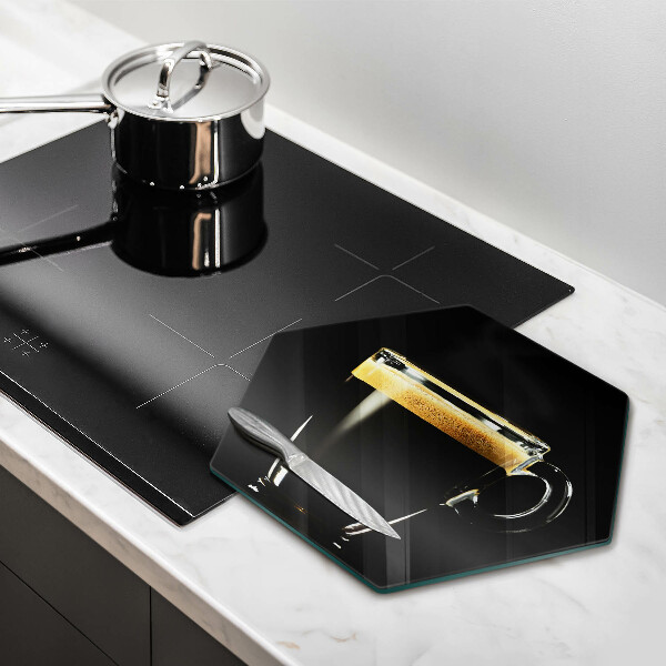 Steklena podloga za rezanje Kozarec črne kave