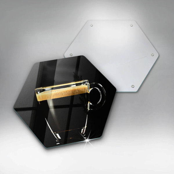 Steklena podloga za rezanje Kozarec črne kave