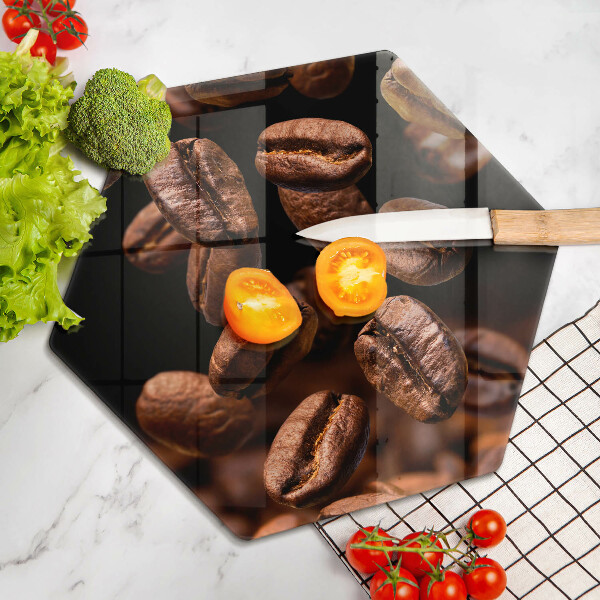 Steklena podloga za rezanje Rjava kavna zrna