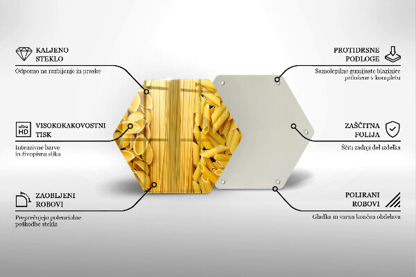 Steklena podloga za rezanje Testenine