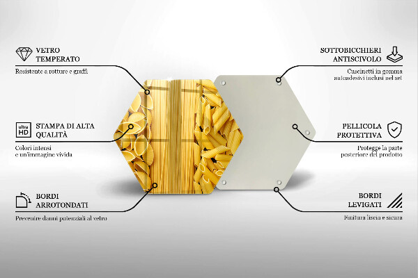 Steklena podloga za rezanje Testenine