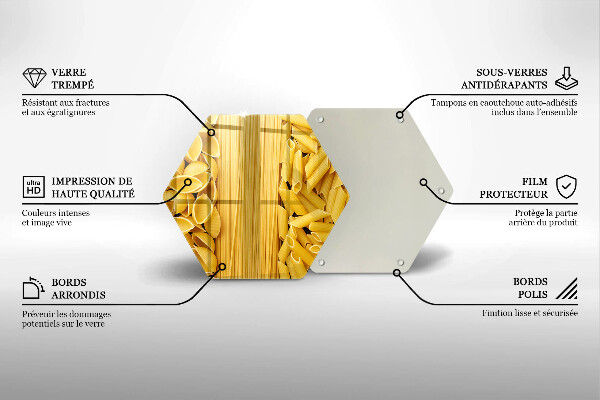 Steklena podloga za rezanje Testenine