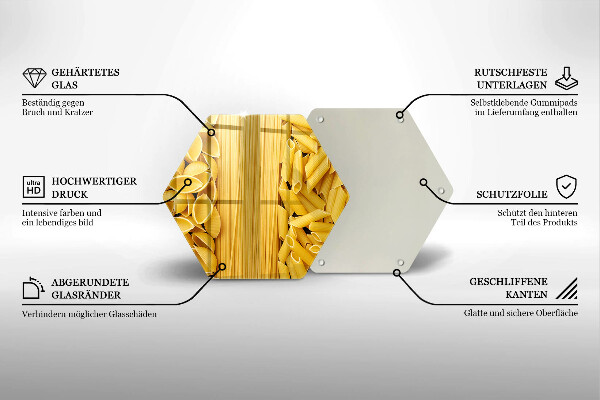 Steklena podloga za rezanje Testenine
