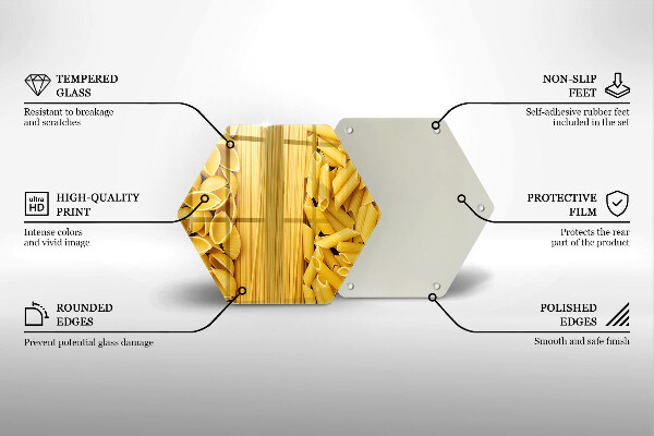 Steklena podloga za rezanje Testenine