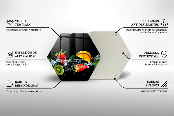 Steklena podloga za rezanje Sadje v vodi
