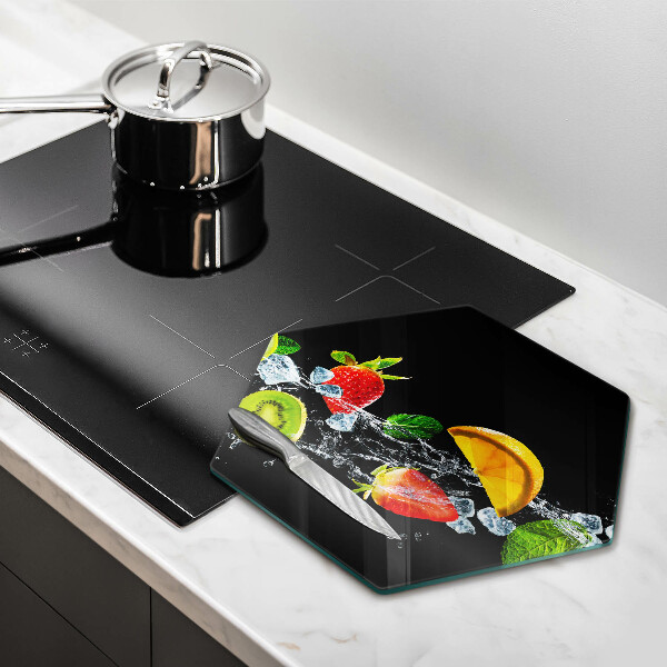 Steklena podloga za rezanje Sadje v vodi