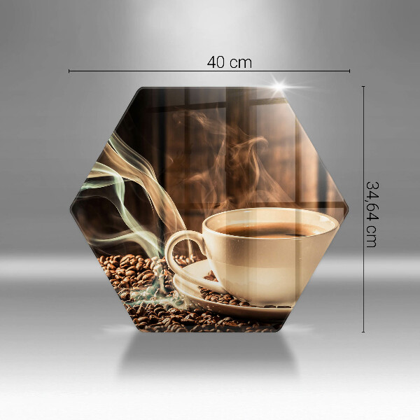 Steklena podloga za rezanje Skodelica in kavna zrna