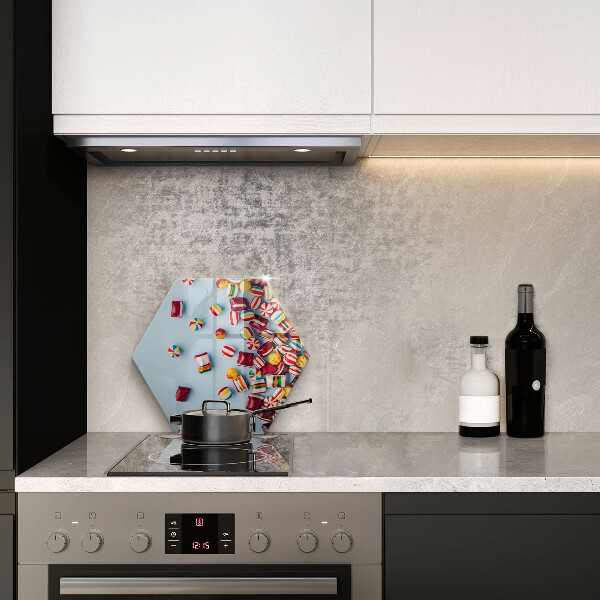 Steklena podloga za rezanje Pisani bonboni