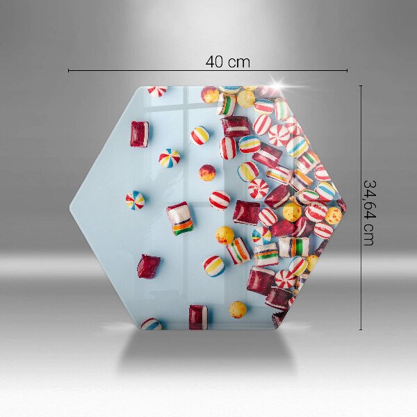 Steklena podloga za rezanje Pisani bonboni