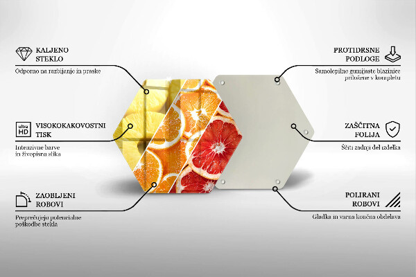 Steklena podloga za rezanje Pisano sadje