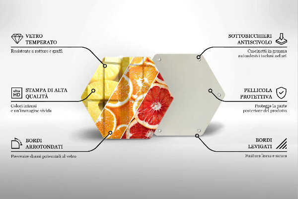 Steklena podloga za rezanje Pisano sadje