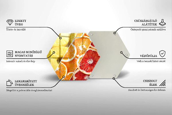 Steklena podloga za rezanje Pisano sadje