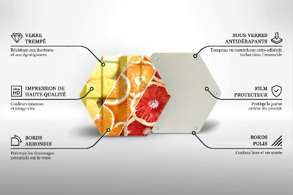 Steklena podloga za rezanje Pisano sadje