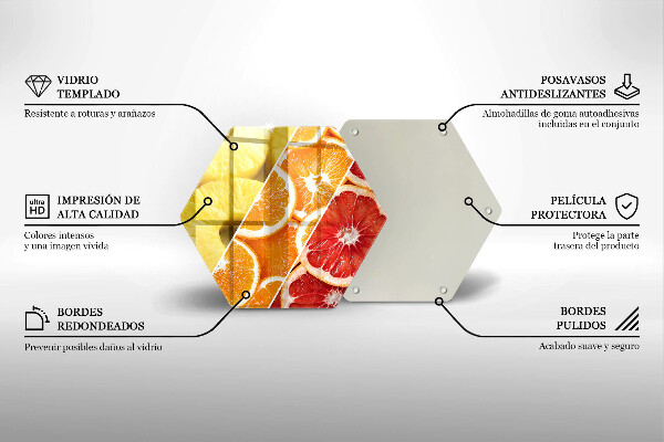 Steklena podloga za rezanje Pisano sadje