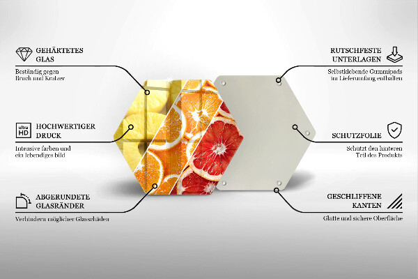 Steklena podloga za rezanje Pisano sadje