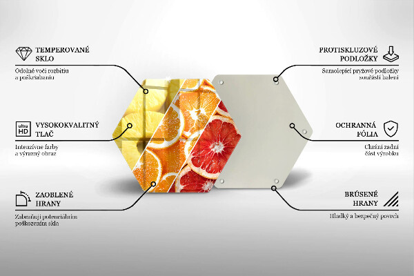 Steklena podloga za rezanje Pisano sadje