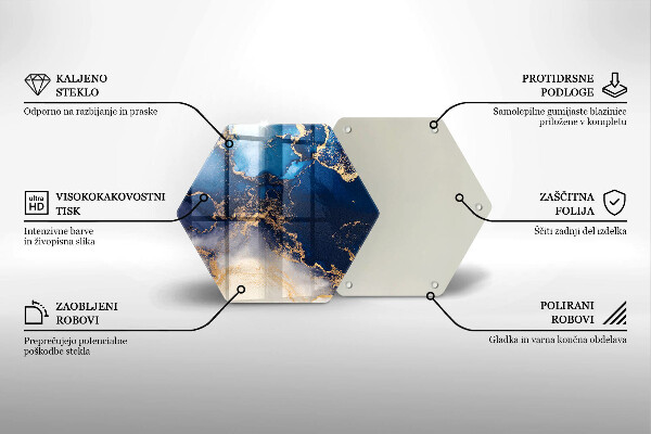 Steklena podloga za rezanje Marmorna abstrakcija