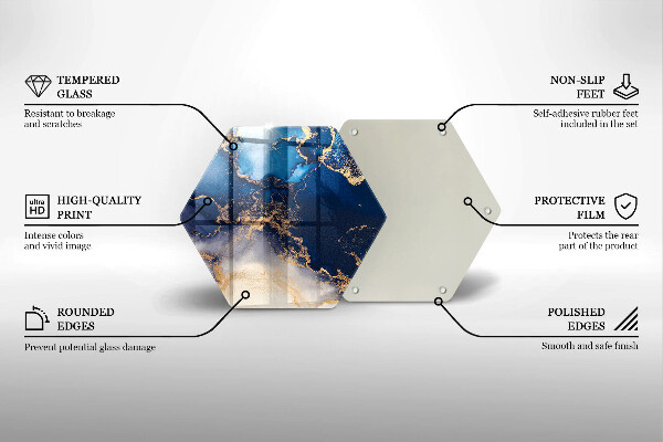 Steklena podloga za rezanje Marmorna abstrakcija