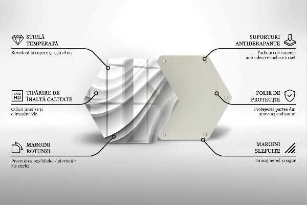 Steklena podloga za rezanje Geometrijske črte