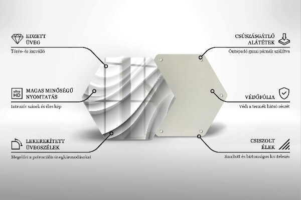 Steklena podloga za rezanje Geometrijske črte