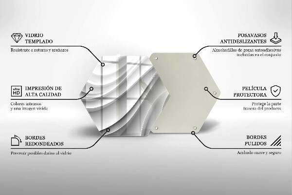 Steklena podloga za rezanje Geometrijske črte