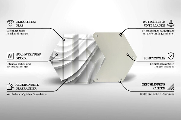 Steklena podloga za rezanje Geometrijske črte