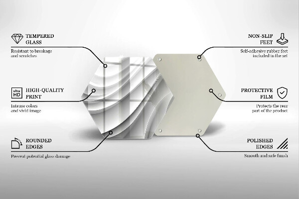 Steklena podloga za rezanje Geometrijske črte